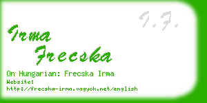 irma frecska business card